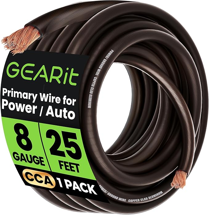 GEARit 8 Gauge Wire Copper Clad Aluminum CCA by GEARit