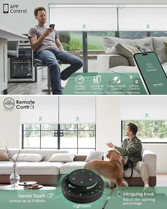 Yoolax Motorized Blinds with Remote, Smart Blinds - Image 3
