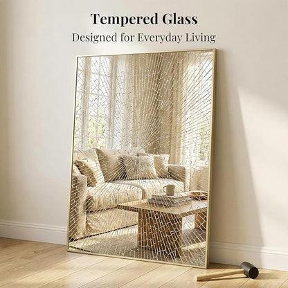 30"x48" Gold Bathroom Mirror, Metal Framed Vanity Mirror - Image 6