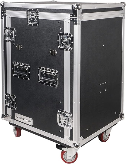 Sound Town Heavy-Duty 1/2" Plywood 16U PA DJ Rack/Road ATA Case - Image 4