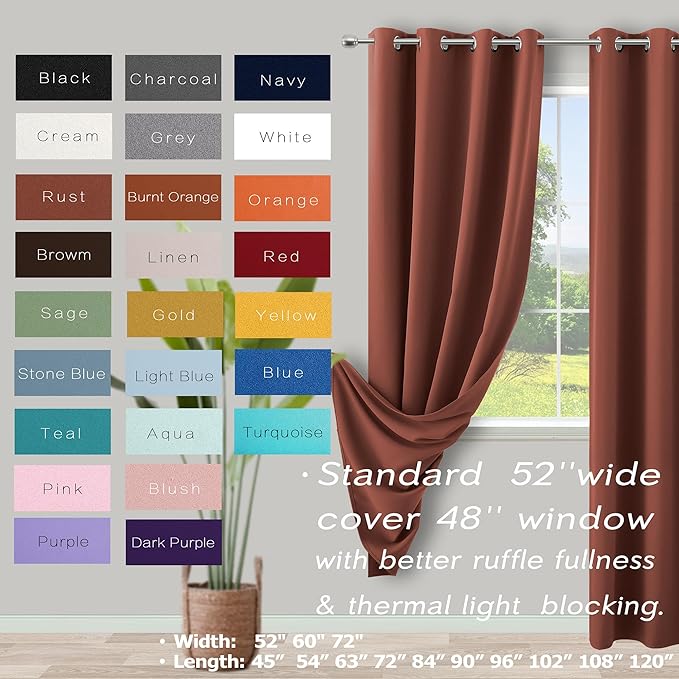KOUFALL Copper Winter Curtains for Living Room, Insulated Warm Curtains for - Image 6