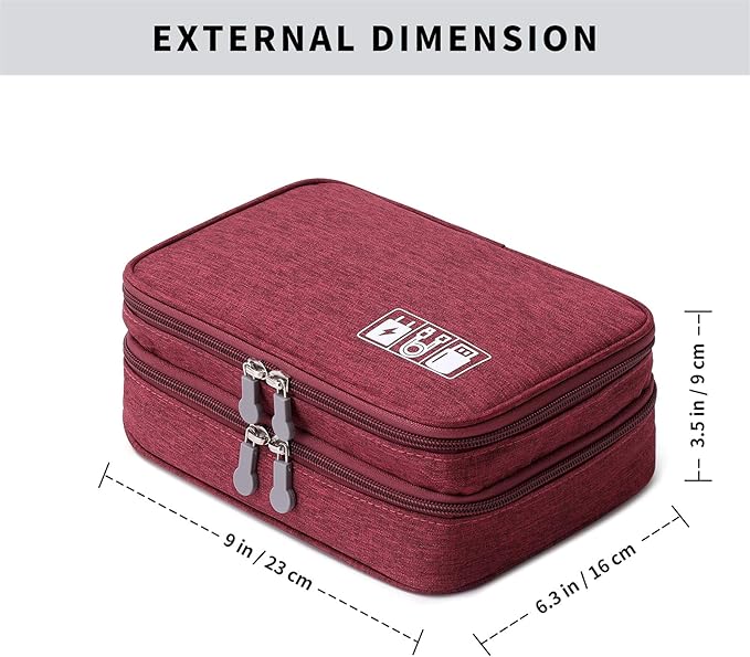 mygreen Travel Cable Organizer Bag, Two-Layer Electronics Accessories Organizer - Image 4