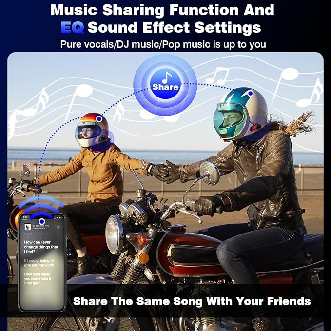 ZOVTIX Motorcycle Helmet Headset Support 8 Riders Group Intercom Communication - Image 3