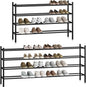 STORAGE MANIAC Long Expandable Shoe Rack, 24 Pairs Metal Wide Stackable Shoe by STORAGEMANIAC