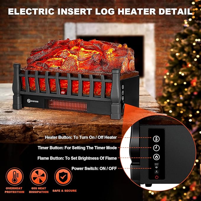 Electric Fireplace Logs Inserts Heater - Image 3