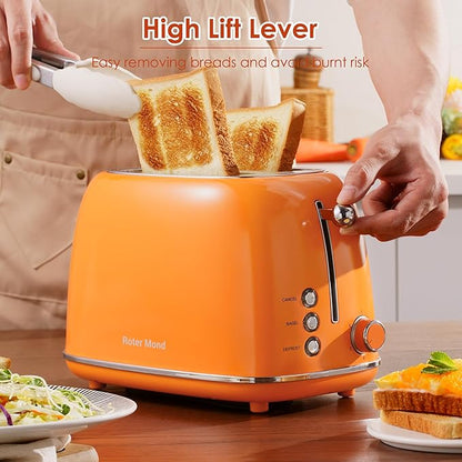 Roter Mond 2 Slice Toaster Retro Stainless Steel - Image 2