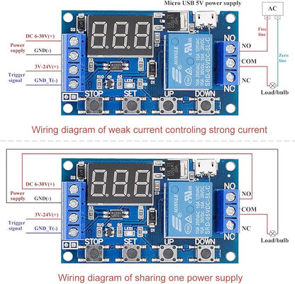 DC 6-30V Timer Relay Programmable Delay Relay Module Cycle Timer - Image 4