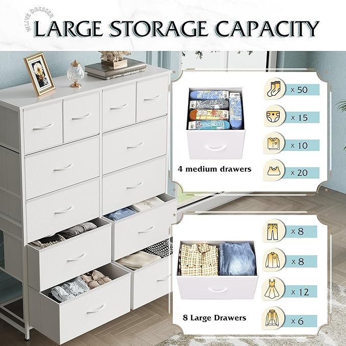 WLIVE Tall White Dresser for Bedroom - Image 5
