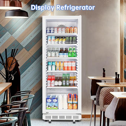 Commercial Beverage Refrigerator, 24.5 Inch 15 Cu. Ft. Drink Fridge, Display - Image 2
