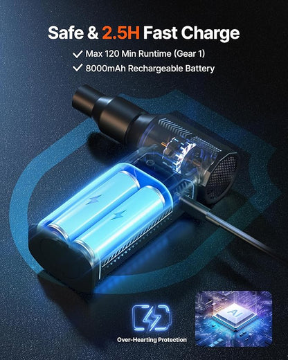 Compressed Air Duster, 000RPM Ultra-Powerful Cordless Electric Air Duster - Image 7