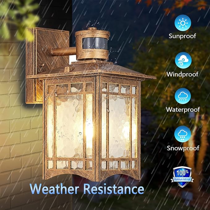 XANGQAN Brown Motion Sensor Outdoor Lights Wall Mount - Image 6