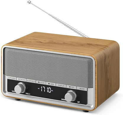 Vintage Wood AM FM Bluetooth Radio by Audiocrazy
