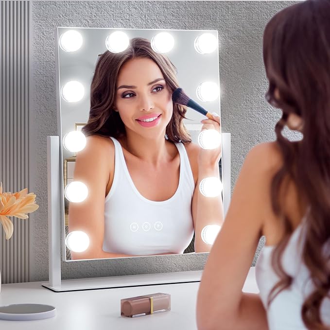 Vanity Makeup Mirror with Lights, 3 Color Lighting Modes Detachable 10X - Image 5