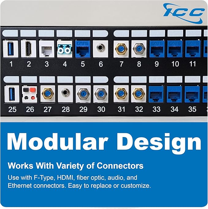 ICC 48 Port Blank Keystone 2U Patch Panel - Image 8