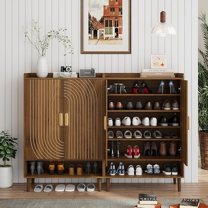Smuxee Walnut Shoe Cabinet - Image 3