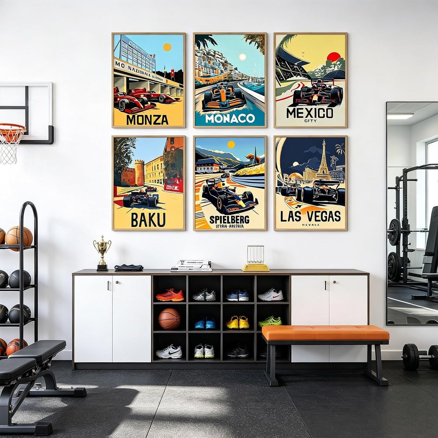 Tocliky F1 Poster Race Car Wall Art F1 Room Canvas Wall Decor Racing Posters Race Car Prints Vintage Racing Aesthetic Pictures Artwork for Boys Men Room Bedroom 8x10 Inch Unframed Set of 6