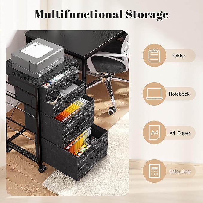 4 Drawers Mobile File Cabinet Vertical Filing Cabinet - Image 7