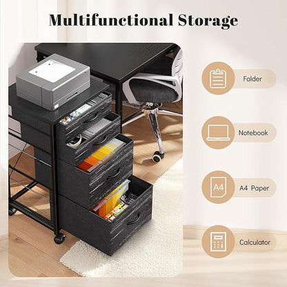 4 Drawers Mobile File Cabinet Vertical Filing Cabinet - Image 7