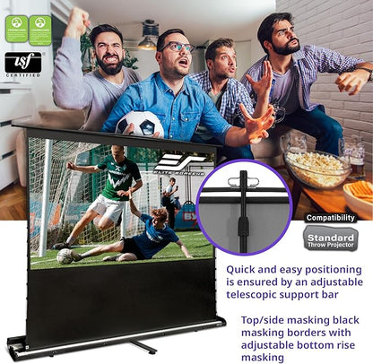 Elite Screens ezCinema Tab-Tension CineGrey 4D, 116-inch 16:9, Manual Floor - Image 2