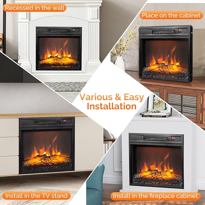 ROVSUN 18" Electric Fireplace Inserts - Image 7