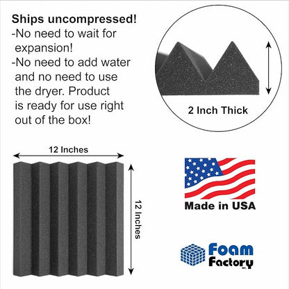 Foam Factory Inc 24 Pack Color Acoustic Foam Panel Studio Soundproofing Wedge - Image 2