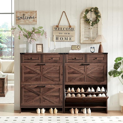 Shoe Storage Cabinet, Farmhouse Shoe Organizer by Barnyatoh