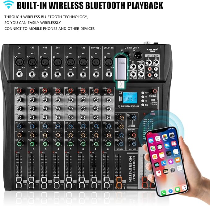 8 Channel Professional Audio Mixer - Image 3