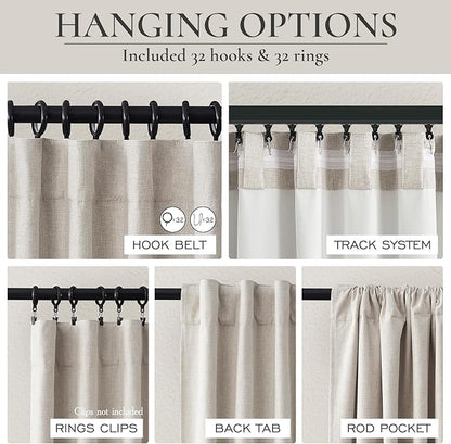 112 Inch Curtains 2 Panel Set Modern Decorative Dark Out Pleated Curtain - Image 3
