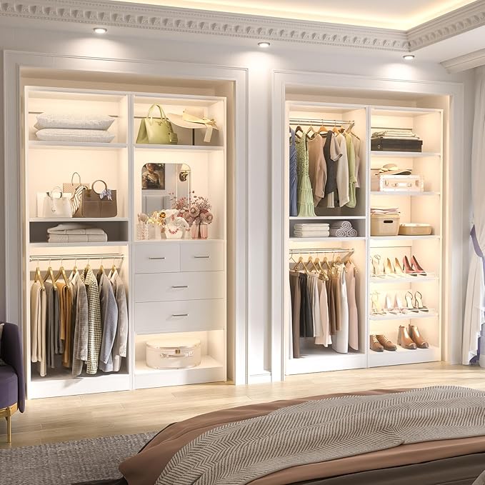 Unikito 50” Closet System with 4 Drawers, 4.2FT Wood Closet Organizer with - Image 5