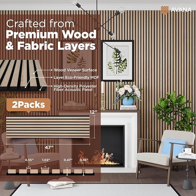 Avana Modern Acoustic Wood Wall Panels – 47.2 X 12.6 Inch White Oak Acoustic - Image 4