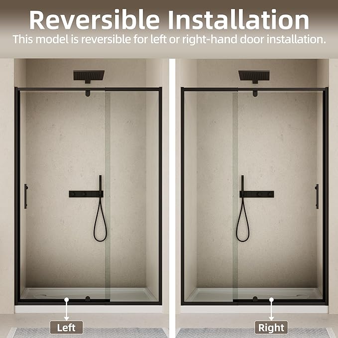 56-60" W x 71" H Pivot Swing Glass Shower Door, Pivot Frame Shower Door - Image 8