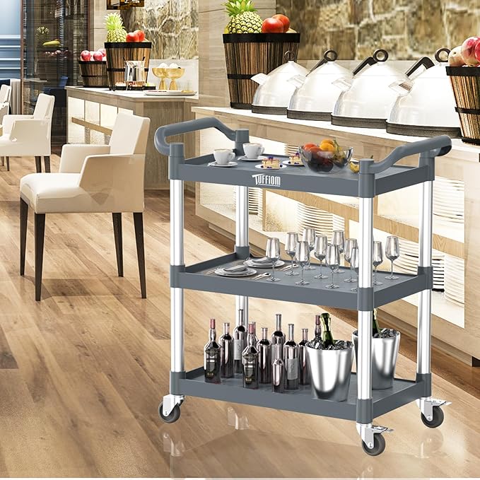 TUFFIOM 3-Tier Plastic Service Utility Cart - Image 8