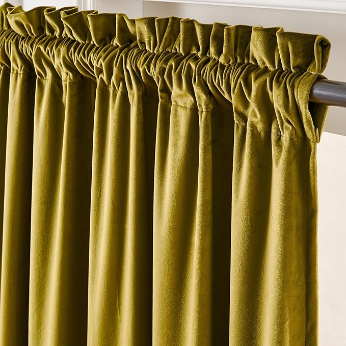 Lazzzy Velvet Blackout Curtains Thermal Insulated Room Window Drapes Super Soft - Image 2