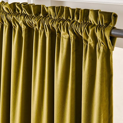 Lazzzy Velvet Blackout Curtains Thermal Insulated Room Window Drapes Super Soft - Image 2