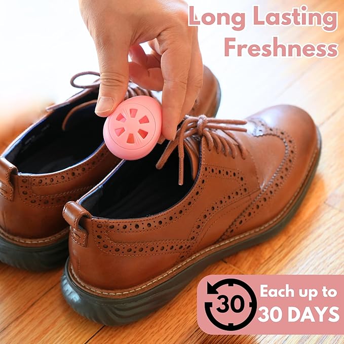 Air Jungles Shoe Deodorizer Balls 12 Ct, Honey Peach Scent, Odor Remover Balls - Image 4