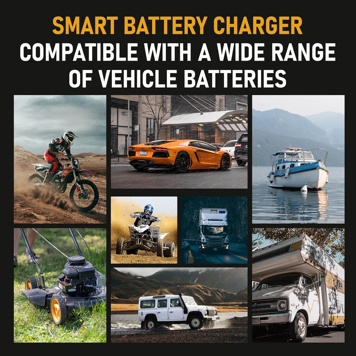 PZ.P 15-Amp 12V/24V Smart Battery Charger, Maintainer & Trickle Charger f...