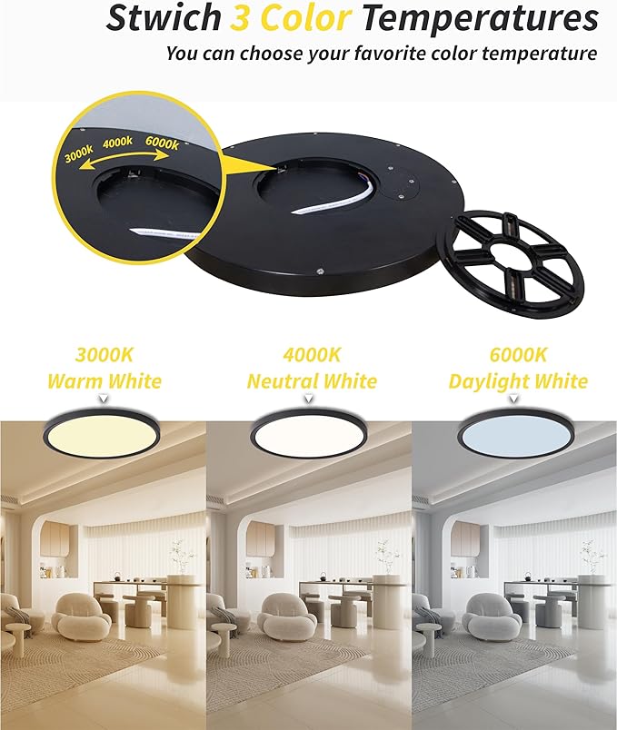 4pack 12 Inch Flush Mount Ceiling Light, 24w Led Ceiling Light, - Image 5