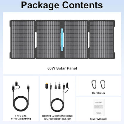 E-POWO 60W Portable Solar Panels Chargers - Image 8