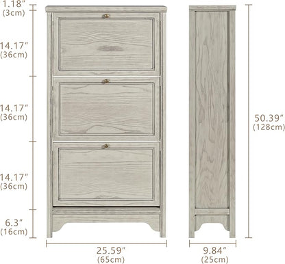 Chogori 3-Tier Shoe Cabinet – Solid Wood Entryway Shoe Storage Organizer - Image 2