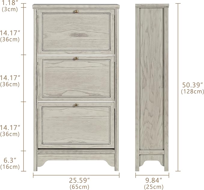 Chogori 3-Tier Shoe Cabinet – Solid Wood Entryway Shoe Storage Organizer - Image 2