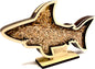 Shark Tooth Display Case XL 14” – Megalodon-Shaped Shark Teeth Holder for Collectors – Wooden Display for Fossilized Shark Teeth – Shark Tooth Holder Coastal Décor by Fossil King