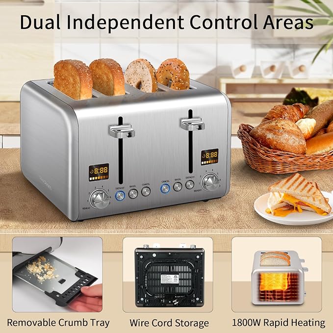 SEEDEEM 4 Slice Stainless Toaster - Image 6