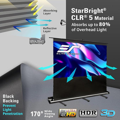 Elite Screens ezCinema Tab-Tension CLR 5, 103-inch Portable Floor-Rising UST - Image 5