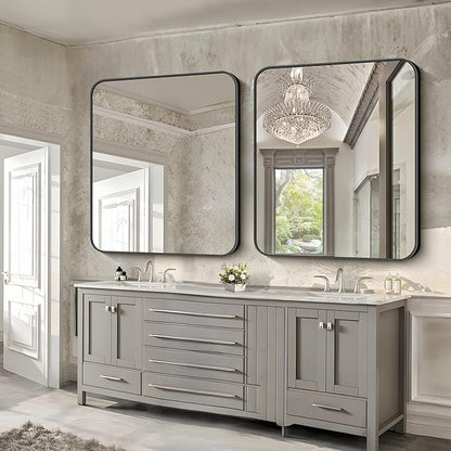 FORBATH Black Bathroom Mirror 40 x 48 Inch, Rectangular Vanity Mirror Wall - Image 3