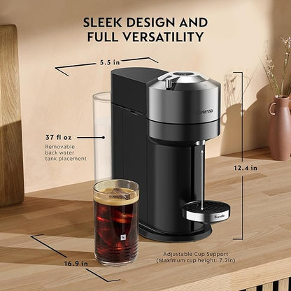Nespresso Vertuo Next Deluxe Coffee and Espresso Maker, Pure Chrome - Image 8