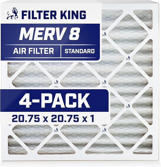 Filter King Air Filters 20.75x20.75x1 | 4-PACK | MERV 8 HVAC Pleated AC Furnace by FilterKing