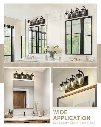 Beionxii 4-Light Bathroom Light Fixtures, Modern Vanity Lighting Fixtures Over - Image 7