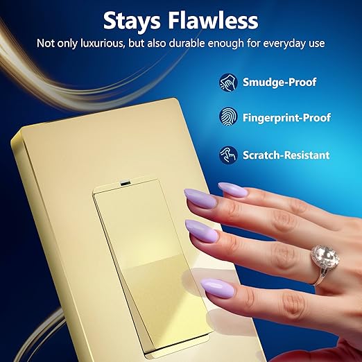 LIDER Minimalist Design Matte Finish Lighted Decorator Switch, Frameless Paddle - Image 4