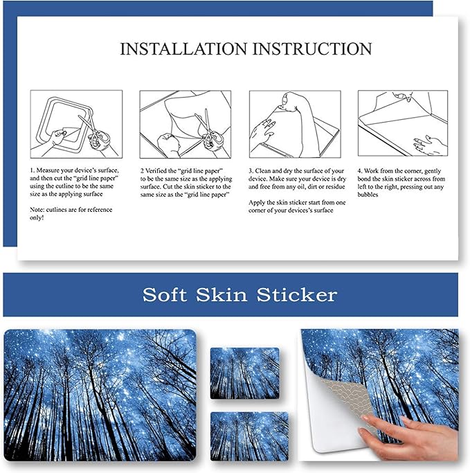 Laptop Skin Sticker Decal, Decorative Waterproof Removable, Galaxy Forest - Image 5