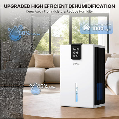 psos dehumidifier, dehumidifiers for home, 98 oz water, close-up detail